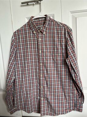 Jackthreads men’s medium pink, white & blue checkered button up